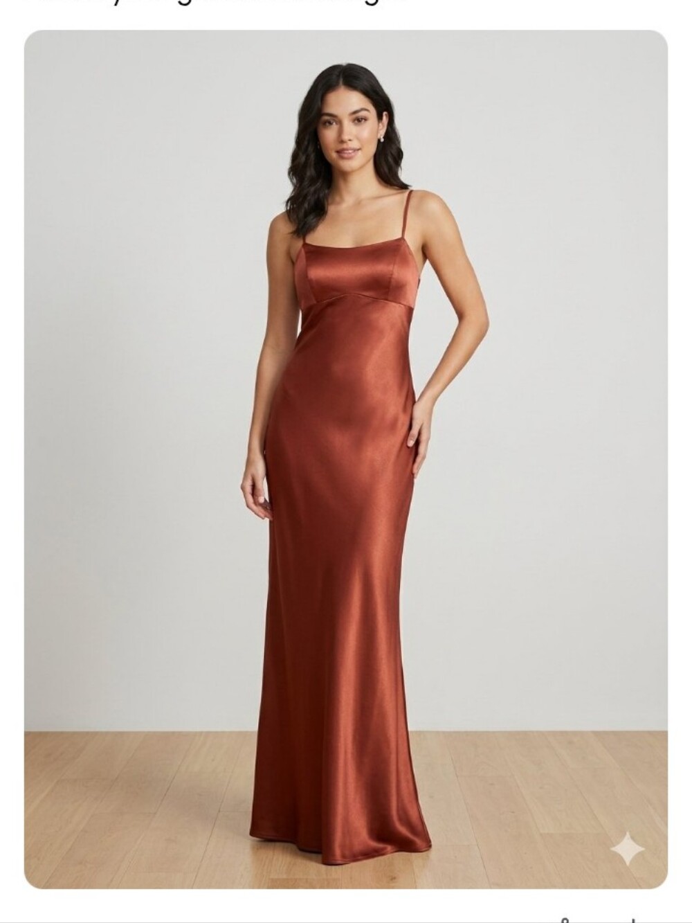 Francesca's Collections Rust Satin Strapless Slip Dress